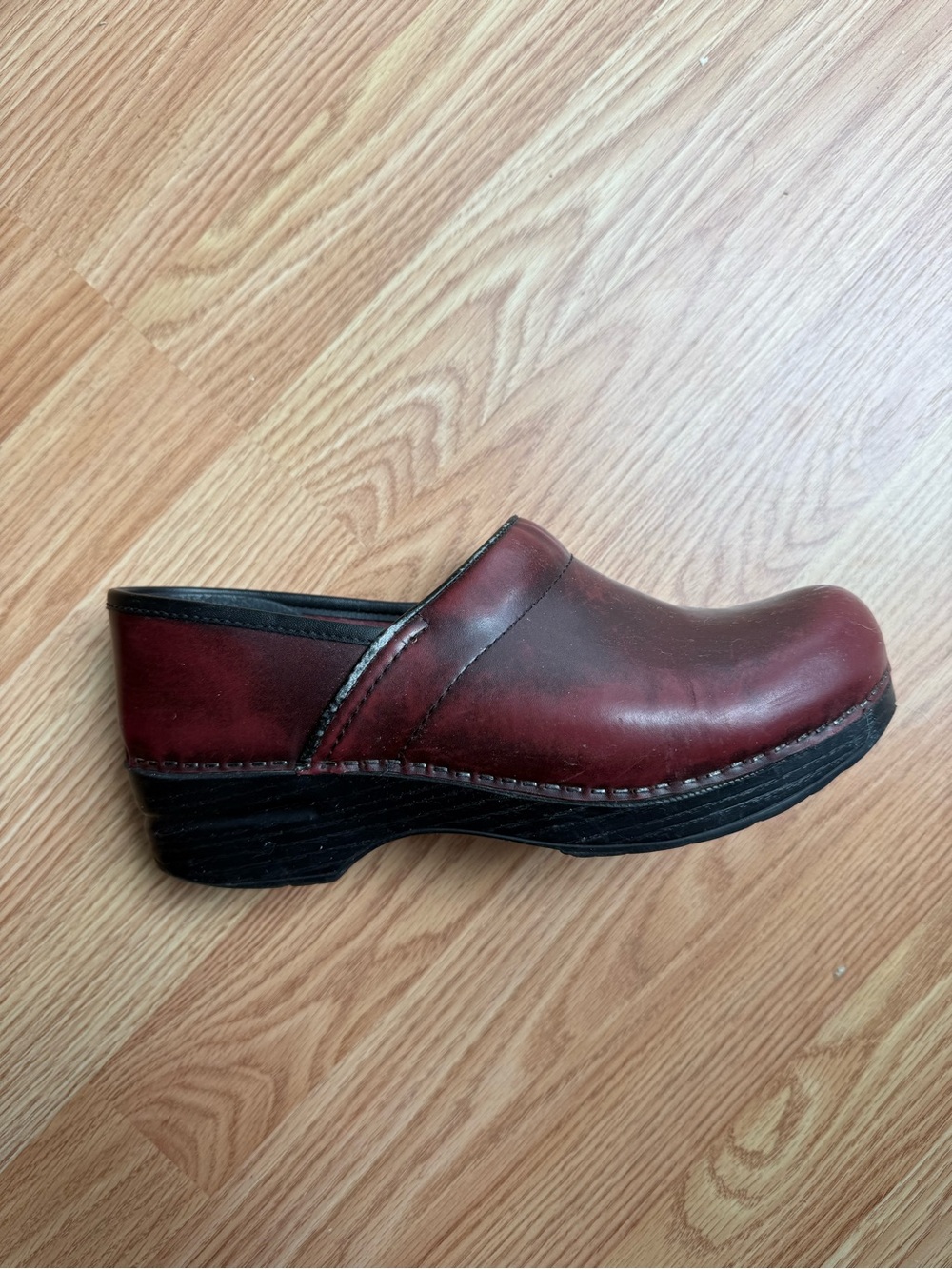 Dansko Women's Burgundy Leather Clog Mule